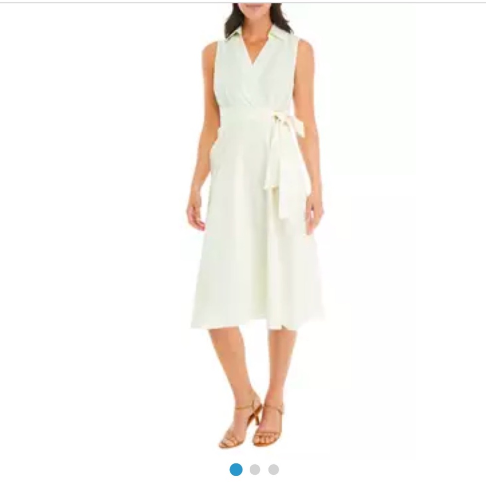 Tahari ASL Women's Sleeveless Linen Shirtdress